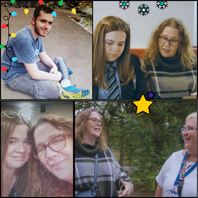 Photos of Mandy, Erin and Logan, and their referrer Tracey