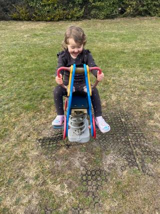 girl playing outside