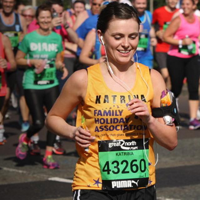 smiling woman running